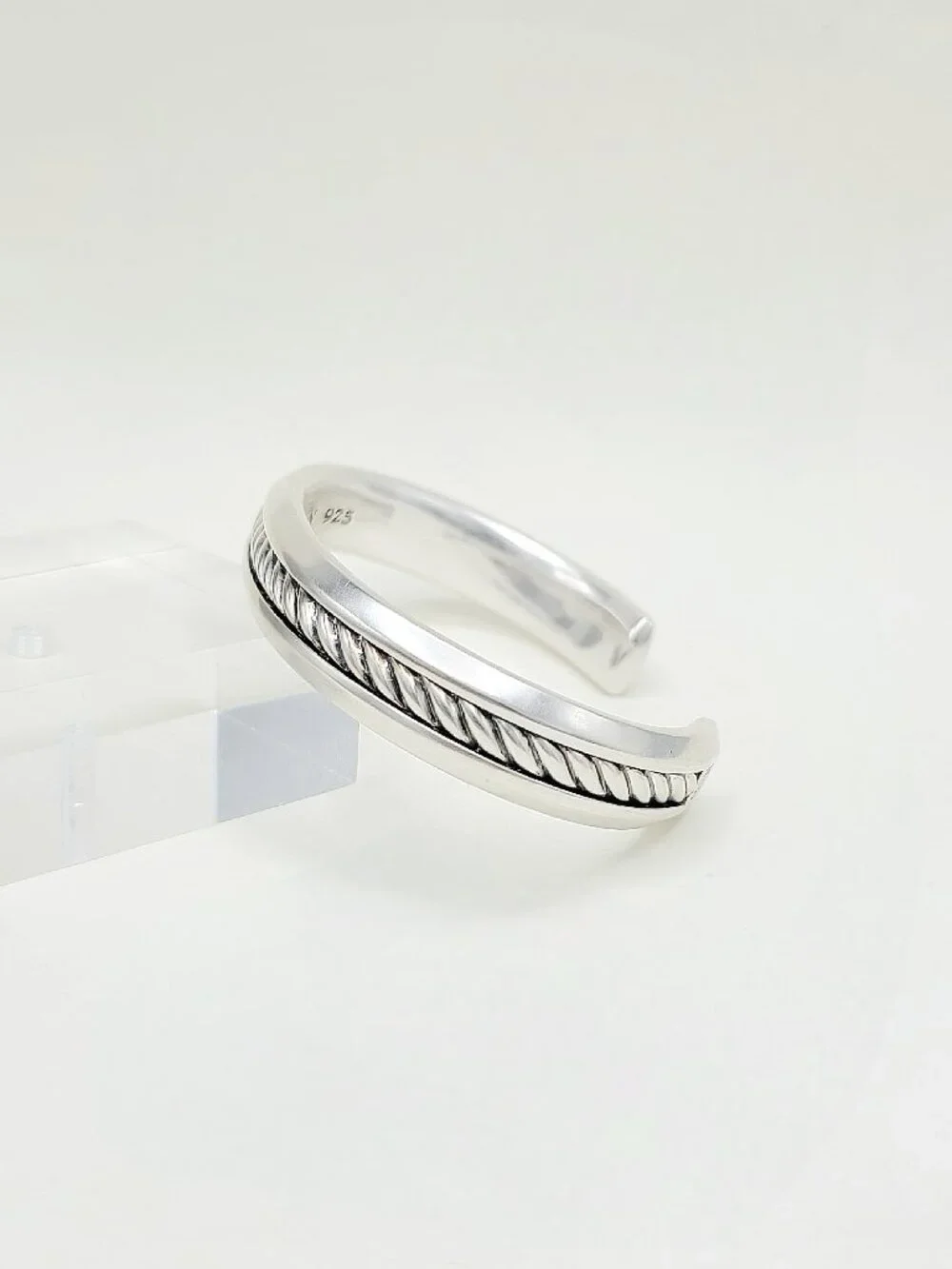 David Yurman Cable Inset Cuff Bracelet in Sterling Silver - Size X-Small - RARE